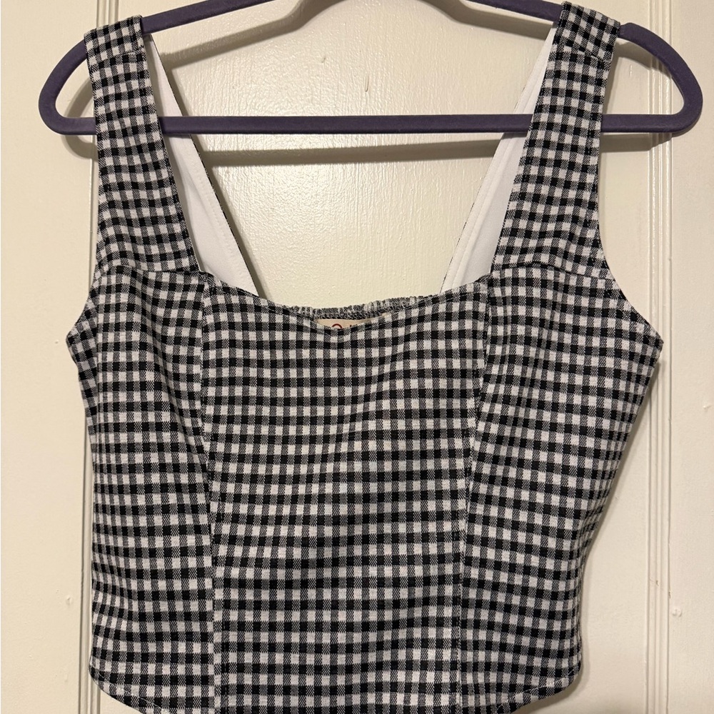 Dolan Gingham corset tank top